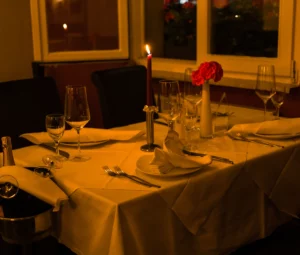 Gedeckter Dinner Tisch La Villetta Restaurant